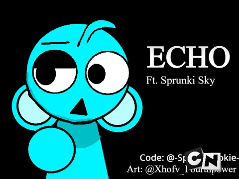 Logo for the Echo Meme ft. Sprunki Sky Remix customizable template
