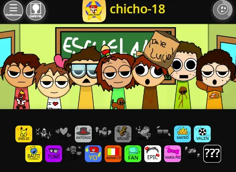 Escuela Sprunki Gameplay Preview Escuela Sprunki Gameplay Screenshot - Creating Characters in Classroom