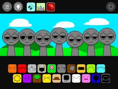 Fanmade 2.0 Sprunki character with updated design and musical elements