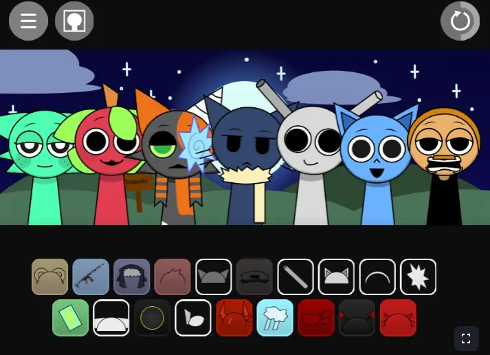 Fanon Sprunki Character Creator in Action Fanon Sprunki Gameplay Screenshot - Character Creation Interface