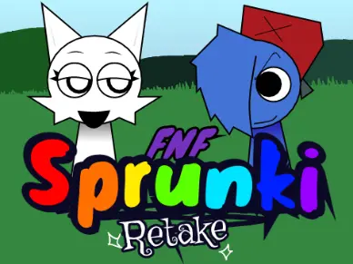 FNF Sprunki Retake game logo featuring Sprunki characters