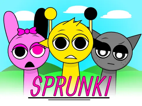 FNF Sprunkin character in Incredibox style music game interface