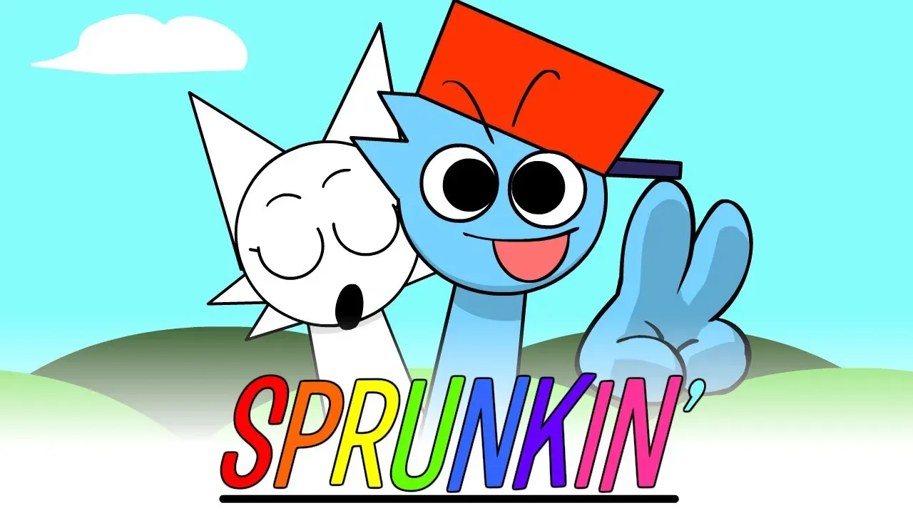FNF vs Sprunki Game Logo - Friday Night Funkin' character facing Sprunki character in musical battle