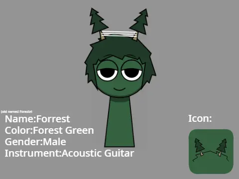 Forrest Sprunki OC custom character with nature-themed visual elements