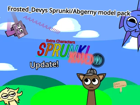 Logo for Frosted_Devys Sprunki Abgerny Model Pack Remix, a collection of horror-themed character models