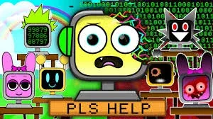Hacked Sprunki Game Logo - Glitchy Corrupted Version