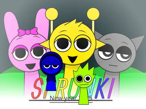 Happy New Year Sprunki 3 Game Logo