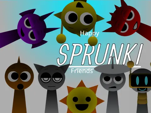Happy Sprunki Friends New Sound Game Logo