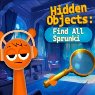 Hidden Sprunki Game Logo - Mysterious Sprunki Character Peeking from Shadows