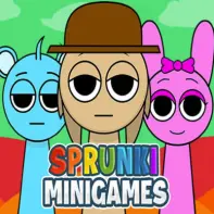 Huggy Mix Sprunki Music Box Game Logo featuring colorful Sprunki characters