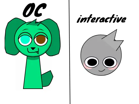 Logo for OC to Sprunki Interactive Character conversion tool version 5 featuring OC Coco