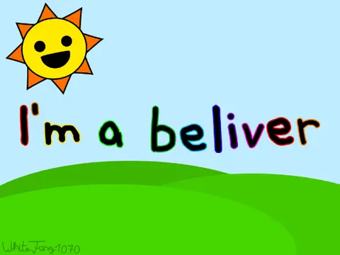 I'm a Believer animation meme featuring Sprunki Gray and Wenda characters