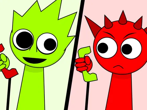 Interactive phone calling game with crazy Sprunki character