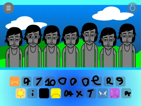 Incredible Box Sprunki V2 characters and music interface