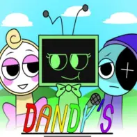 Incredibox Dandys Retour Game Logo featuring Sprunki characters