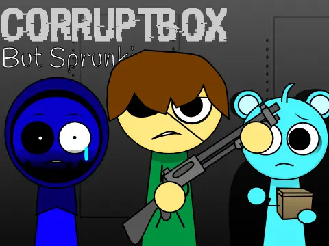 Incredibox Corruptbox Sprunki Remix Remix logo showing corrupted Sprunki character designs