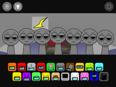 Incredibox Esprunki Amongus Remix game cover image featuring Sprunki characters with Among Us style