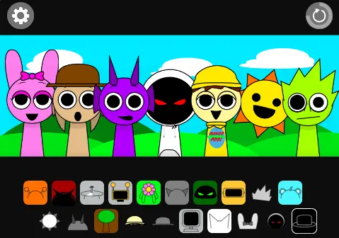 Incredibox Goobers Gameplay Screenshot - Showing New Characters and Interface