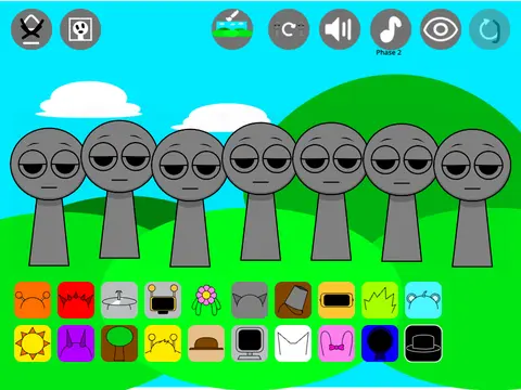 Official Sprunki 2 OC character game logo featuring custom YouTube integration