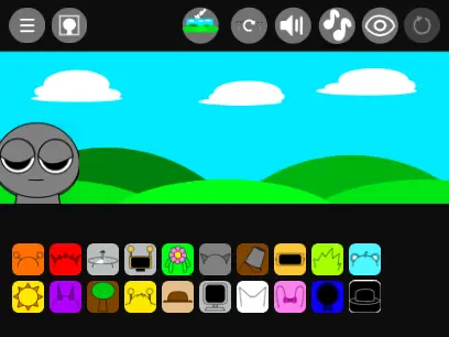 Incredibox Sprunki 2 Version 5 gameplay interface showing colorful characters and music controls