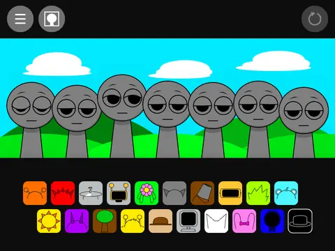 Incredibox Sprunki game interface showing music mixing with Sprunki characters