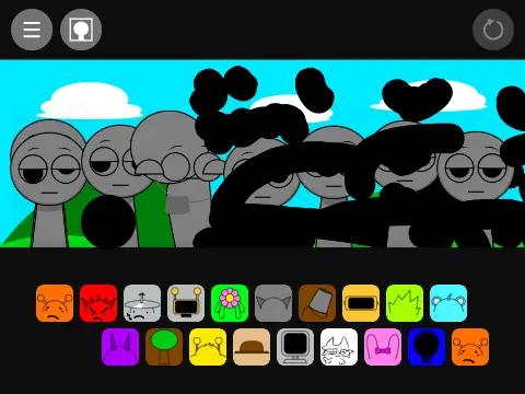 Incredibox Sprunki music game interface with characters