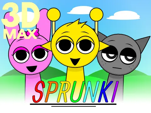3D Sprunki character from Incredibox Sprunki 3D Max game