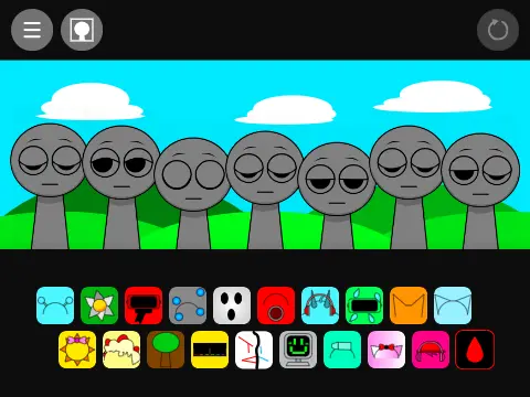 Incredibox Sprunki 6 colorful game logo featuring musical characters