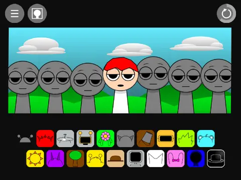 Incredibox Sprunki game interface showing musical Sprunki characters for beat mixing