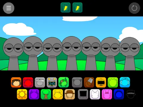 Official Sprunki 7 Oopk character from Incredibox mod