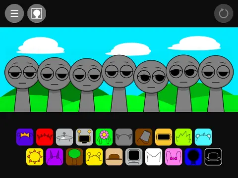 Screenshot from the Incredibox Sprunki musical fan creation game