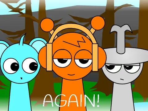 Incredibox Sprunki Again D gameplay screenshot showing music mixing interface