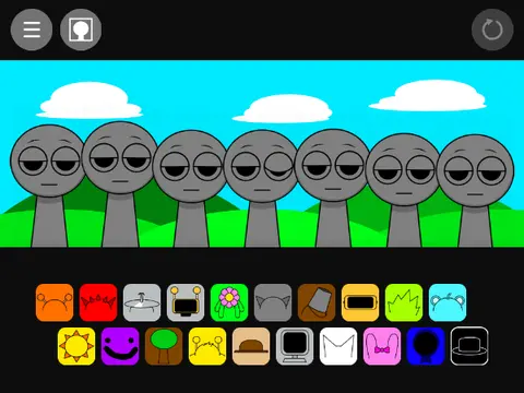 Angry Sprunki character from Incredibox mod game