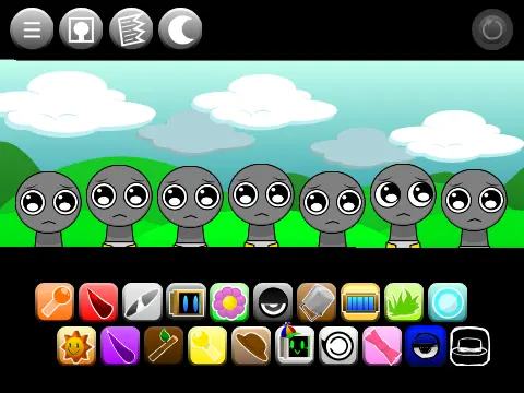 Sad baby version of Sprunki character from Incredibox