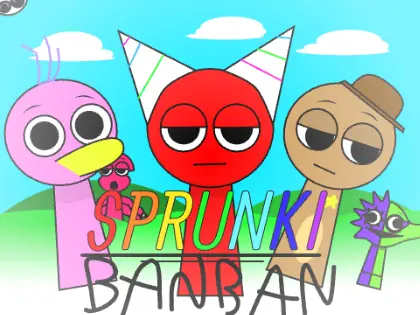 Incredibox Sprunki Banban game logo with rainbow friends characters