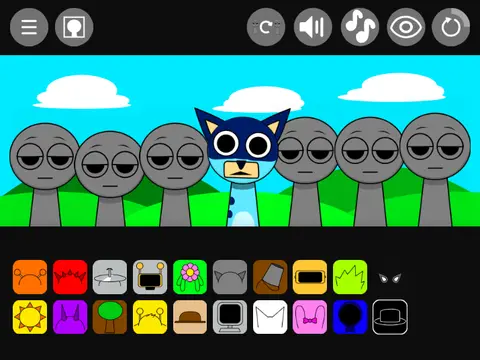 Incredibox Sprunki Bluey crossover game featuring Bluey characters in Sprunki style