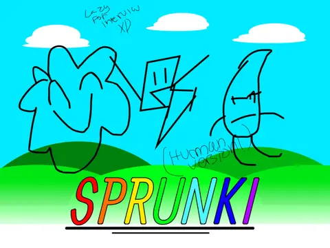 Work-in-progress logo for the Sprunki BFDI human crossover mod