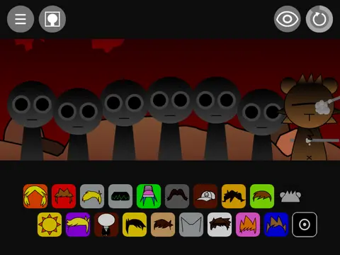 Sprunki characters in Eddsworld style music creation game cover