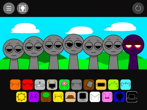 Incredibox Sprunki mod game interface with drag and drop music creation