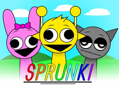 Cursed and glitchy logo for Incredibox Sprunki but its Extremely Cursed mod game