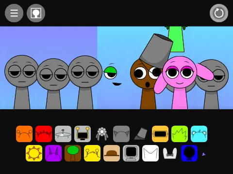 Incredibox Sprunki But Joke game cover with funny Sprunki characters making silly faces