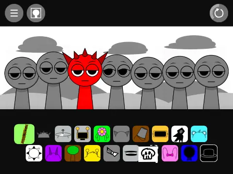 Incredibox Sprunki with Miss Circle and Mr Fun Computer characters