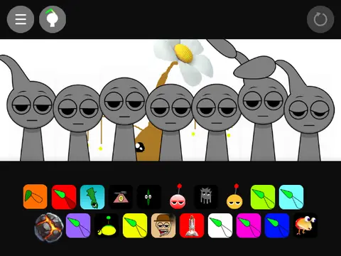 Incredibox Sprunki But Pikmin characters creating music together