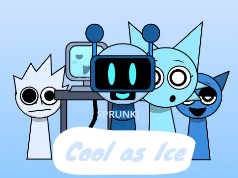Incredibox Sprunki Cool As Ice game cover with icy theme