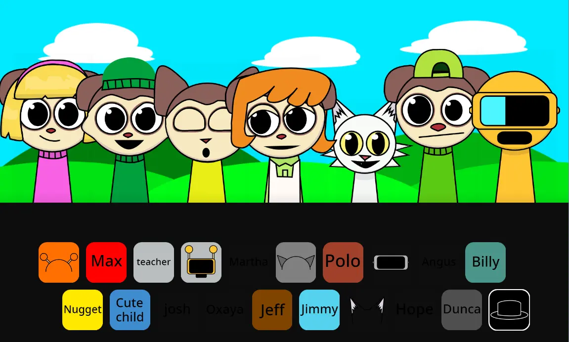 Incredibox Sprunki Max Design Pro Gameplay - New Characters and Features Gameplay screenshot of Incredibox Sprunki Max Design Pro showing new characters