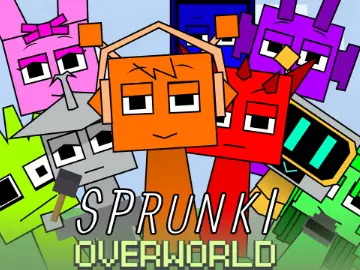 Incredibox Sprunki Minecraft Game Logo - Sprunki characters in blocky Minecraft style