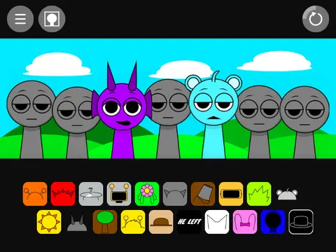 Logo for the Incredibox Sprunki Mr Fun Computer Left music modification game