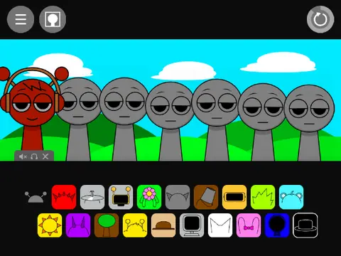 Incredibox Sprunki Music Beats game logo featuring musical Sprunki characters