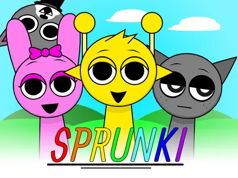 Logo for a fan-made Incredibox Sprunki mod featuring new characters Timber, Clala, and Slimekeeper