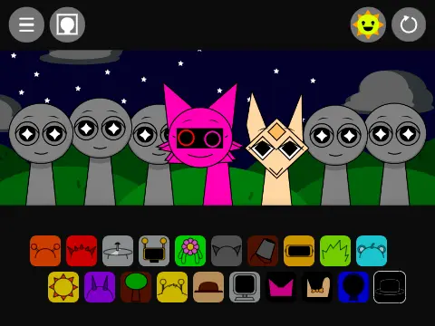 Incredibox Sprunki Night Time Modded Remix-2 game logo featuring nighttime Sprunki characters